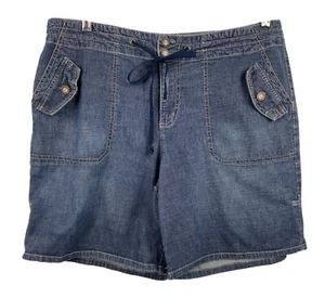Bandolino Womens Denim  Shorts Size 12 With Drawstring & Button Closure - Picture 1 of 9