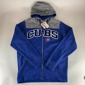 Chicago Cubs MLB Blue Gray Antigua Full Zip Hoodie Mens Large New - Picture 1 of 7