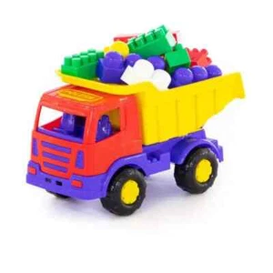 WADER Kipper 'Mirage' + Bausteine 'Super-Mix' 18 Teile Spielzeug Auto - Bild 1 von 10