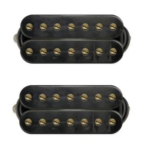 Bare Knuckle Aftermath 7-String Guitar Pickup Set Open Aged Black w/ Gold Screws - Picture 1 of 1