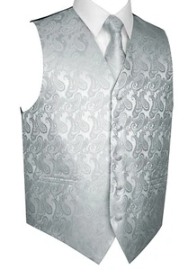 Men's Paisley Formal Tuxedo Vest Tie & Hankie set Wedding Prom Cruise Homecoming - Picture 1 of 77