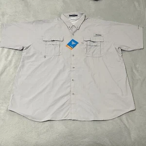 Columbia PFG Shirt Men 4XL Tall Gray Bahama II Fishing Sun Protection Omni-Shade - Picture 1 of 12