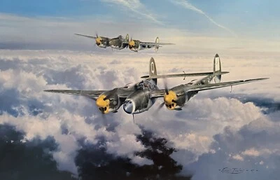 "Lightning Strike" by Robert Taylor aviation Lithograph Signed by  Pilots - Image 1 of 4