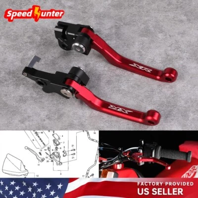 CNC Pivot Brake Clutch Levers Red For HONDA XR 250R/L XR230/XR250/ XR400 Motard - Image 1 of 4