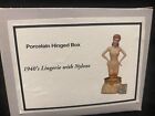 1940's Lingerie with Nylons PHB Porcelain Hinged Box by Midwest of Cannon Falls