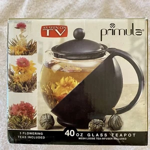 Primula 1/2 Moon Teapot Removable Infuser Blooming Loose Leaf Tea Maker 40 Oz - Picture 1 of 3