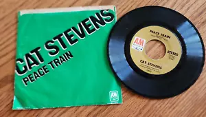 w PICTURE SLEEVE Cat Stevens Peace Train / Where Do Children Play 1971 45rpm VG - Foto 1 di 9