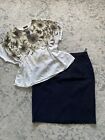 Ladies Planet Smart Navy Skirt & BNWT Michael Gold Blouse Top Size 18 Bundle