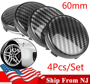 4Pcs Universal Carbon Fiber Surface Car SUV Wheel Center Hub Cap Cover 60mm/58mm