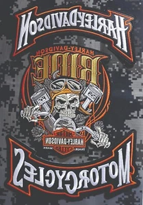 MOTORCYCLER SKULL EMBROIDERY PATCHES +ROCKERS TO SEW ON THE BACK OF HARL DAVIDS - Picture 1 of 15