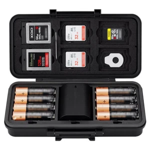 AA Battery Case with Memory Card Storage fr SD CFB/XQD CFA LP-E6 NP-FZ100 BLX-1 - Picture 1 of 13
