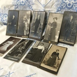 9x alte Fotografie Portrait Frau Mode antik vintage historisch Konvolut Kabinett - Bild 1 von 5