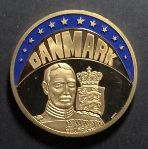 DANIMARCA ECU 1997 KING CHRISTIAN X 32gr, 40mm, COA DORATO 4313 - Foto 1 di 4