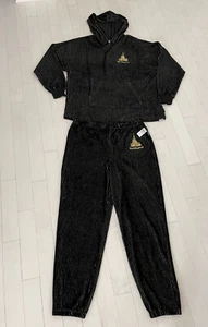 DISNEY WORLD 50TH LUXE SPIRIT JERSEY HOODIE JOGGER PANTS SET BLACK GOLD XL - Picture 1 of 9