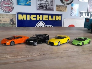4 Model 1/43 Cars, Nissan GTR Mitsubishi EVO X and Lamborghinis - Picture 1 of 13