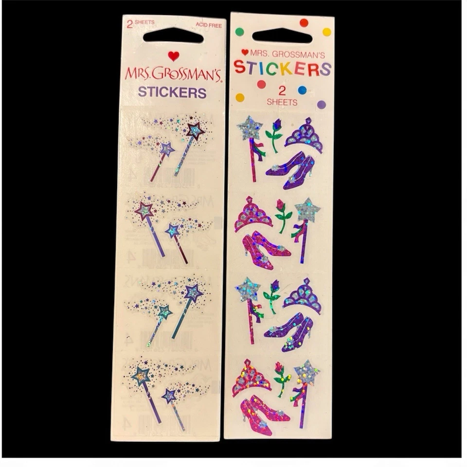 Vintage Mrs. Grossman Set Of 2 Princess Sticker Packs 2 Sheets In Each RARE NIP - Image 1 of 1