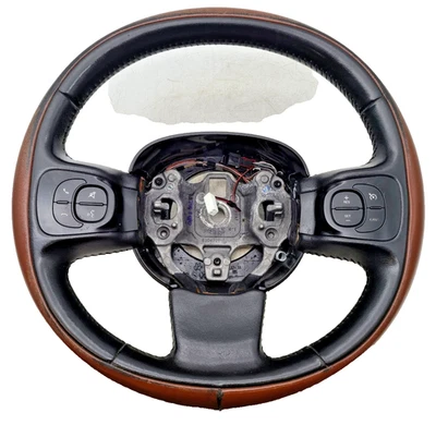 Fiat 500 500L 2012-2017 volante cuero marrón montaje OEM con controles Foto 1 de 4