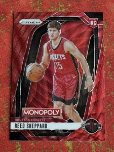 2024-25 Panini Prizm Monopoly Reed Sheppard Red Wave Prizm 72 Rookie RC Houston - Picture 1 of 2