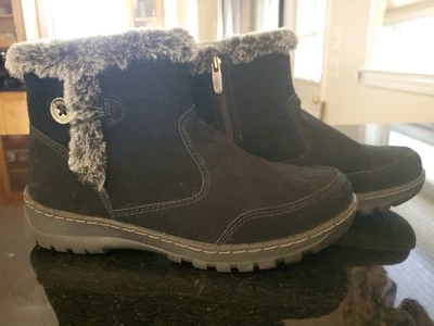 Khombu Sude Black Ankle Boots Zip Up Faux Fur Size 9 ~ NEW NO BOX - Image 1 of 4