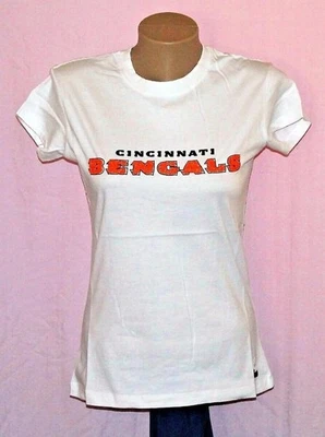 REEBOK Cincinnati Bengals Womens Dazzle Beaded T-Shirt White - NFL - Image 1 of 4