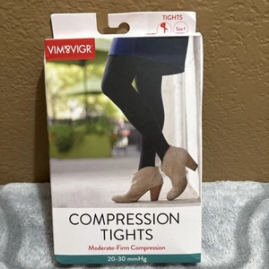Medias de compresión Vim & Vigr 20-30 mmHg para mujer talla 1 negras lisas nuevas selladas - Imagen 1 de 8