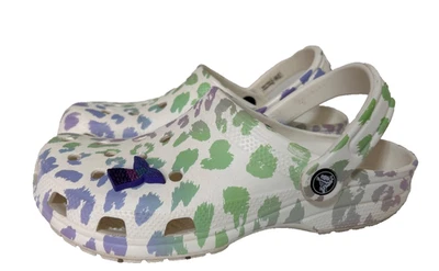Zueco Crocs Clásico Niñas Blanco Lavanda Guepardo Niños Grandes Talla Juniors 6 Foto 1 de 4
