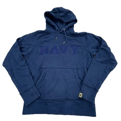 Navy Midshipmen Hoodie Men Small Blue Sweatshirt Sweater Nike Spell Out Heavy - Image 1 of 4