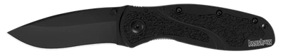 Cuchillos Kershaw desenfoque forro bloqueo negro aluminio DLC Sandvik 1670BLK Foto 1 de 2