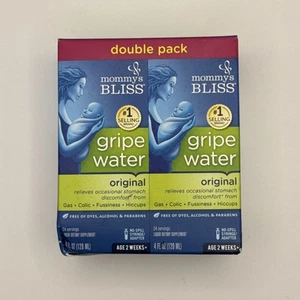 Mommy's Bliss Gripe Water for Babies Double Pack Relieves Gas Colic, Fussy 6/25 - Picture 1 of 6