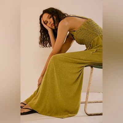 Free People Homecoming Jumper Linen Blend in "Lentil Sprout" Green Size Small - Изображение 1 из 4