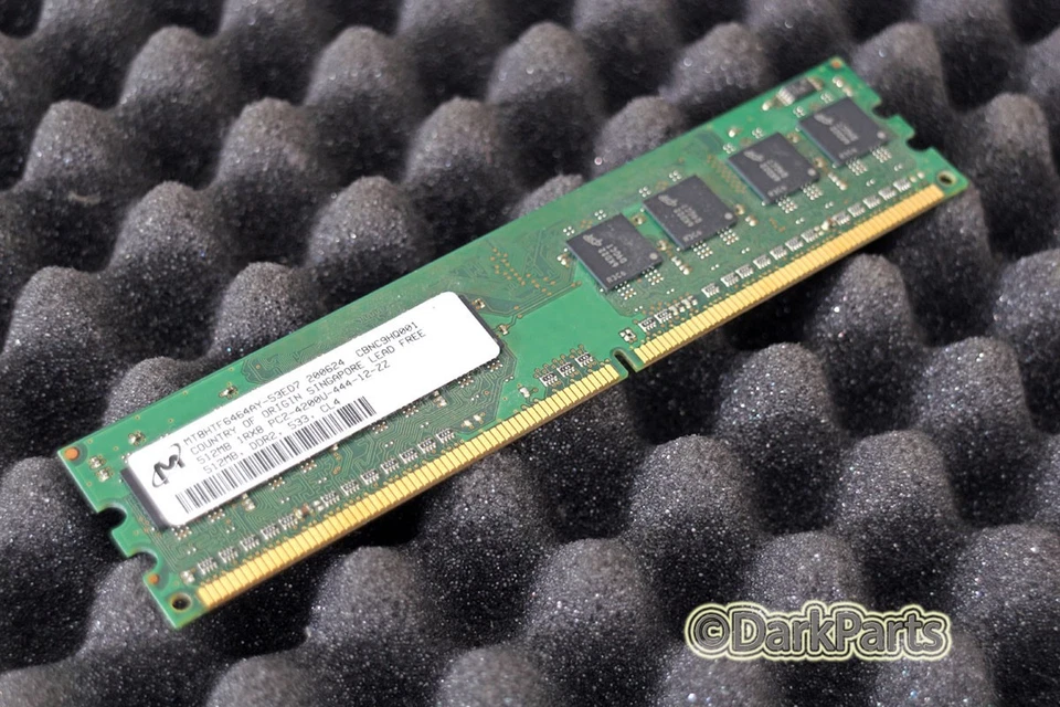 Micron MT8HTF6464AY-53ED7 512MB Memory RAM PC2-4200U-444-12-ZZ - Image 1 of 1