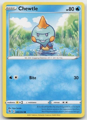 Pokemon Chewtle Common SWSH08: Fusion Strike 080/264 LP - Image 1 of 2