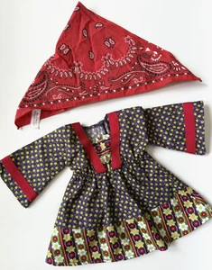 American Girl bambola Julie Albright Calico vestito colorato e bandana, ritirata - Foto 1 di 5