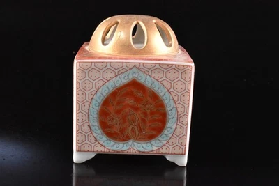 F52: QUEMADOR DE INCIENSO Kisen Japonés Arita-ware Color Porcelana Dorada Foto 1 de 4