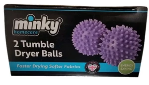 2 X Minky Rubble Dryer Balls Lilac Faster Drying Softer Fabrics Energy Saving - Picture 1 of 5