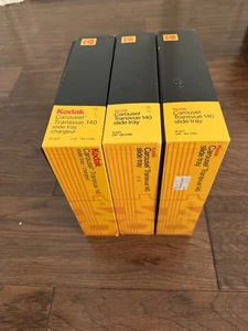 Lot of 3 Used Kodak Carousel Transvue 140 Slide Carousel Trays in Original Boxes - Picture 1 of 2