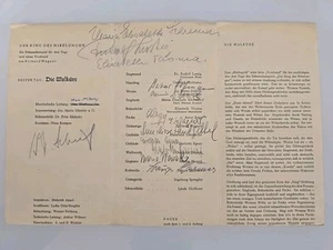 RUDOLF LUSTIG 12 x Unterschriften Ensemble Walküre Autogramm Signiert Original - Bild 1 von 3