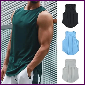 Camiseta sin mangas de gimnasio de verano para hombre ropa de malla secado rápido culturismo camiseta sin mangas - Imagen 1 de 30