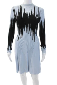 Opening Ceremony Womens Long Sleeves A Line Sweater Dress Blue Black Size Medium - Picture 1 of 5