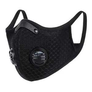 Reusable Anti Pollution Sports Cycling Face Mask PM2.5 Air Vent Filter Black - Picture 1 of 10