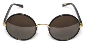 Kate Young for Tura K544 Athena Round Sunglasses 50-21-140 Black / Gold >NEW< - Picture 1 of 6