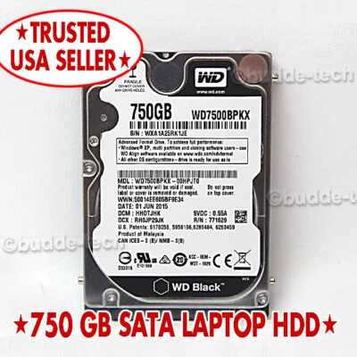 750GB Laptop Hard Drive 2.5" inch Apple Mac Macbook 2009 2010 OR Dell Hp Windows - Image 1 of 4