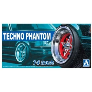 Aoshima 1/24 Techno Phantom 14inch Tire & Wheel Set Scale Model #05324 - Picture 1 of 2