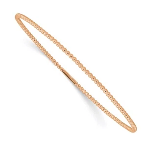 Brazalete sin cordones real de oro rosa de 14 quilates; 8 pulgadas - Imagen 1 de 4