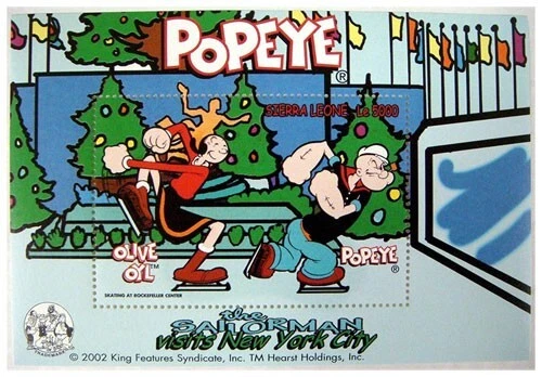 Sierra Leone 2002 - Popeye Visits New York - Souvenir Stamp Sheet Scott 2560 MNH - Image 1 of 1