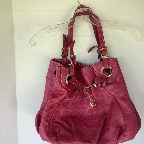 Borsa Fendi Selleria Rosa Fushia Pelle Lavorazione a Mano Tote Bag Borsetta