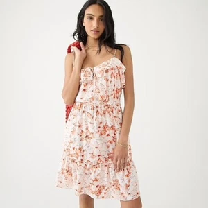 Mini Vestido en Niveles J Crew en Breezy Blooms Ivory Resort Naranja XL Ret $110 - Imagen 1 de 5
