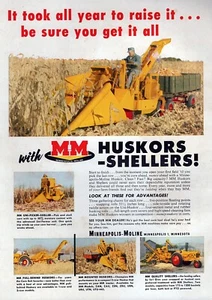 Minneapolis Moline Uni-Huskor Tractor 1957 anuncio impreso en color original - Imagen 1 de 1