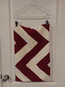 Pottery Barn Wide Chevron Crewel Embroidered Lumbar Pillow Cover 16x26" - Picture 1 of 5