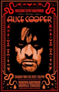 Alice Cooper 1975 Nashville Concert Poster 11 X 17 Framed - Picture 1 of 2